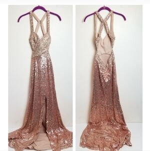 Beautiful Beaded Formal Gown Dress by Sean Collection
